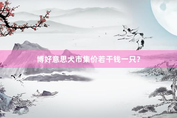 博好意思犬市集价若干钱一只？